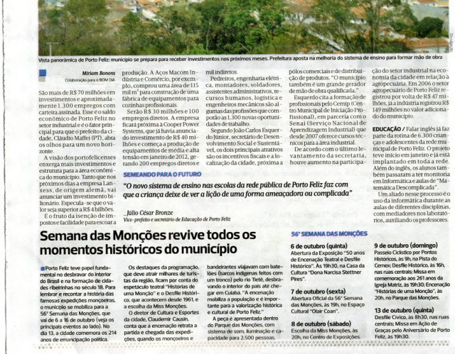 Especial Porto Feliz — continuação da reportagem
